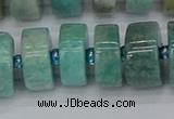 CRB1235 15.5 inches 8*16mm tyre amazonite gemstone beads