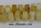 CRB1238 15.5 inches 5*8mm tyre matte yellow opal gemstone beads