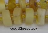 CRB1241 15.5 inches 7*14mm tyre matte yellow opal gemstone beads