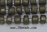 CRB1259 15.5 inches 5*8mm tyre matte pyrite gemstone beads