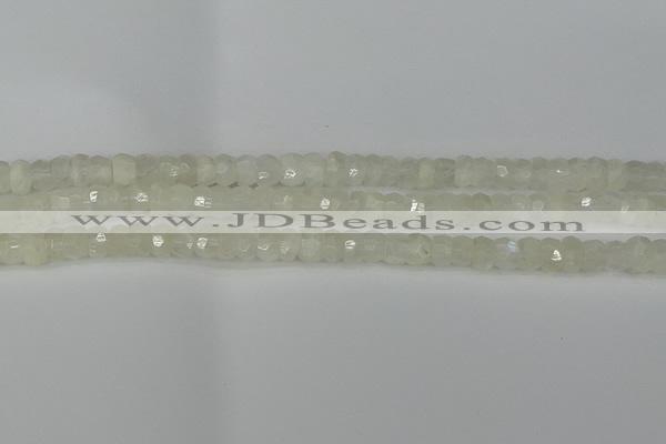 CRB1278 15.5 inches 4*6mm faceted rondelle white moonstone beads