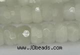 CRB1280 15.5 inches 6*10mm faceted rondelle white moonstone beads