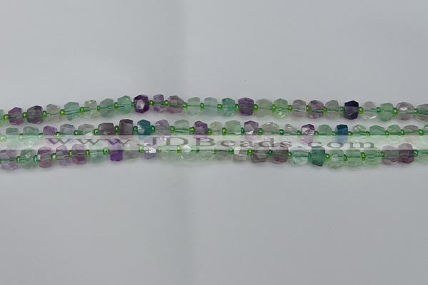 CRB1286 15.5 inches 4*6mm faceted rondelle fluorite beads