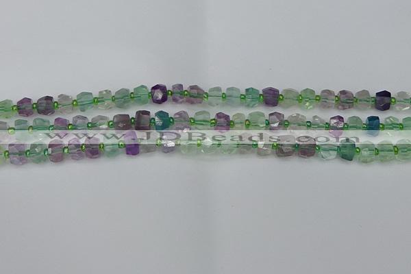 CRB1287 15.5 inches 5*8mm faceted rondelle fluorite beads