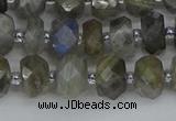 CRB1295 15.5 inches 5*8mm faceted rondelle labradorite beads