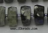 CRB1305 15.5 inches 8*18mm faceted rondelle labradorite beads