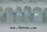 CRB1314 15.5 inches 7*14mm faceted rondelle aquamarine beads