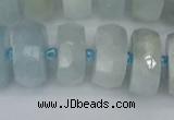 CRB1315 15.5 inches 8*16mm faceted rondelle aquamarine beads