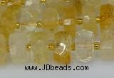 CRB1321 15.5 inches 6*10mm faceted rondelle citrine beads