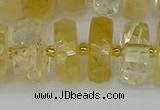 CRB1325 15.5 inches 8*18mm faceted rondelle citrine beads