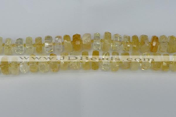 CRB1325 15.5 inches 8*18mm faceted rondelle citrine beads