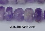 CRB1332 15.5 inches 6*12mm faceted rondelle lavender amethyst beads