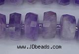 CRB1333 15.5 inches 7*14mm faceted rondelle lavender amethyst beads