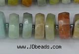 CRB1362 15.5 inches 6*12mm faceted rondelle Chinese amazonite beads