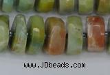 CRB1363 15.5 inches 7*14mm faceted rondelle Chinese amazonite beads