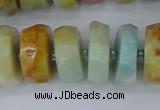 CRB1364 15.5 inches 8*16mm faceted rondelle Chinese amazonite beads