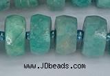 CRB1374 15.5 inches 8*16mm faceted rondelle amazonite beads