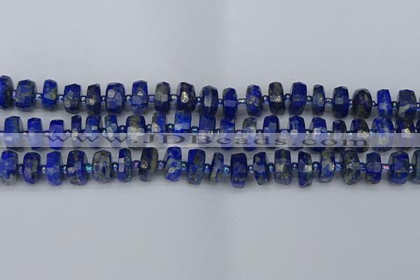 CRB1392 15.5 inches 6*12mm faceted rondelle lapis lazuli beads