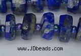 CRB1393 15.5 inches 7*14mm faceted rondelle lapis lazuli beads