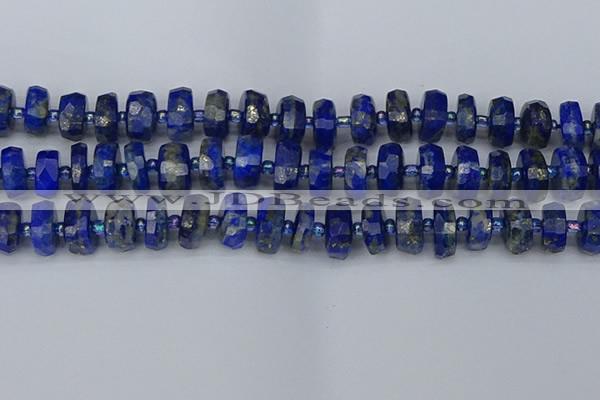 CRB1394 15.5 inches 8*16mm faceted rondelle lapis lazuli beads