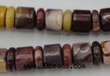 CRB141 15.5 inches 6*12mm & 10*12mm rondelle mookaite jasper beads