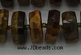 CRB1434 15.5 inches 8*16mm faceted rondelle yellow tiger eye beads