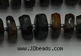 CRB1441 15.5 inches 6*10mm faceted rondelle blue tiger eye beads