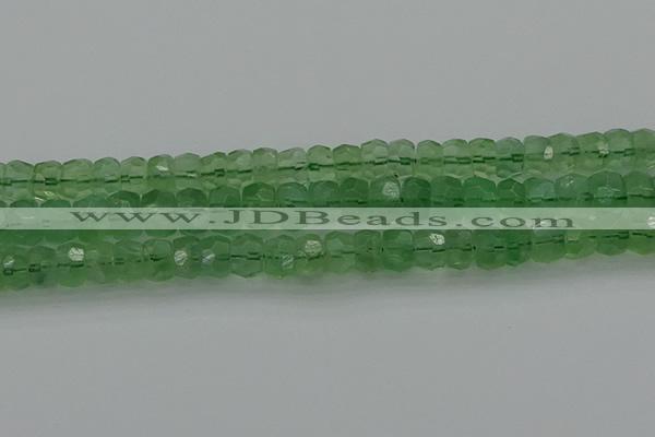 CRB1460 15.5 inches 6*10mm faceted rondelle green fluorite beads