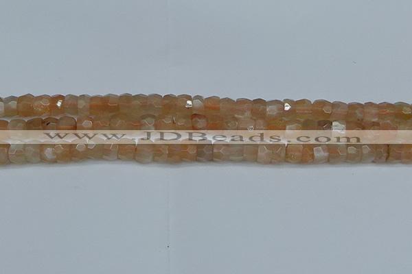 CRB1468 15.5 inches 4*6mm faceted rondelle moonstone beads