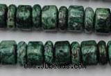 CRB162 15.5 inches 5*14mm & 10*14mm rondelle green picture jasper beads