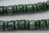 CRB170 15.5 inches 4*10mm – 7*10mm rondelle green picture jasper beads