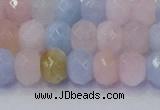 CRB1829 15.5 inches 5*8mm faceted rondelle morganite beads