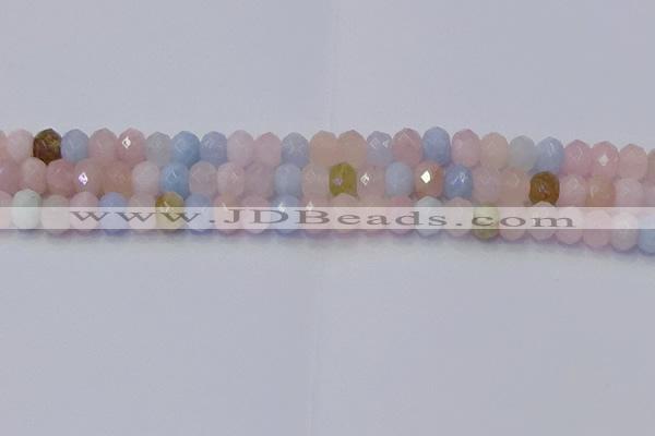 CRB1829 15.5 inches 5*8mm faceted rondelle morganite beads