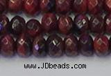 CRB1846 15.5 inches 6*10mm faceted rondelle red tiger eye beads