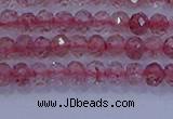 CRB1863 15.5 inches 2*3mm faceted rondelle strawberry quartz beads