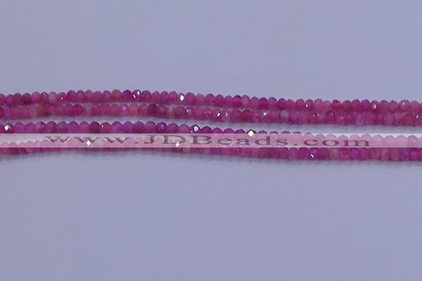 CRB1878 15.5 inches 2*3mm faceted rondelle red tourmaline beads