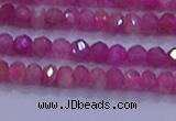 CRB1879 15.5 inches 2.5*4mm faceted rondelle red tourmaline beads