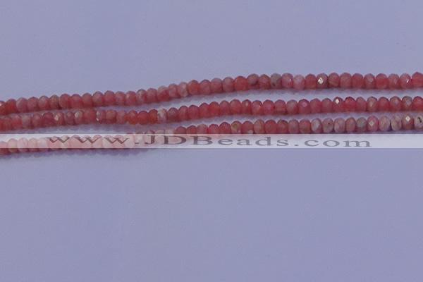 CRB1884 15.5 inches 2*3mm faceted rondelle rhodochrosite beads