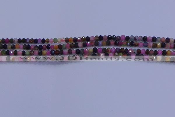 CRB1887 15.5 inches 2*3mm faceted rondelle tourmaline beads