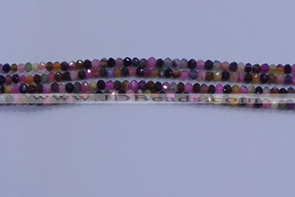 CRB1888 15.5 inches 2.5*4mm faceted rondelle tourmaline beads