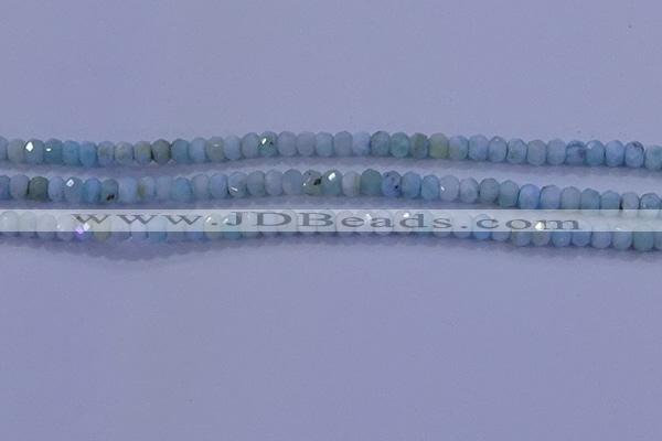 CRB1895 15.5 inches 3*5mm faceted rondelle larimar beads