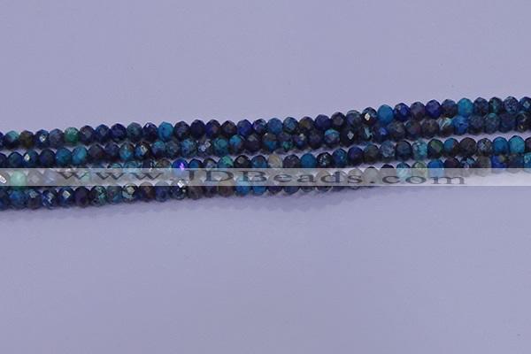 CRB1907 15.5 inches 2.5*4mm faceted rondelle chrysocolla & turquoise beads