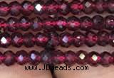 CRB1938 15.5 inches 2*3mm faceted rondelle red garnet gemstone beads