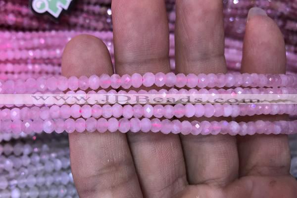 CRB1940 15.5 inches 2.5*4mm faceted rondelle rose quartz beads