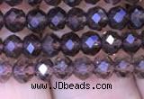 CRB1957 15.5 inches 3*4mm faceted rondelle smoky quartz beads