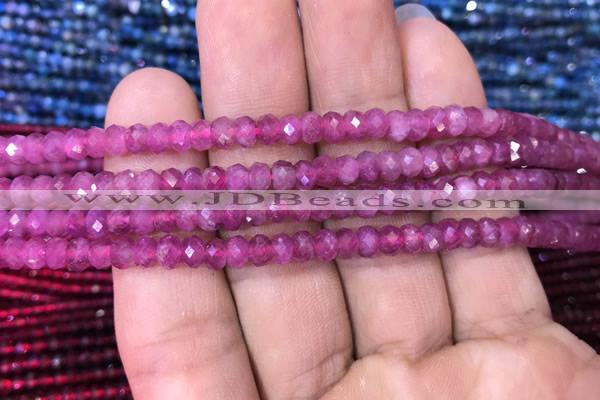 CRB1973 15.5 inches 3*5mm faceted rondelle pink tourmaline beads