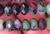 CRB1977 15.5 inches 5*8mm faceted rondelle ruby zoisite beads