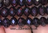 CRB1998 15.5 inches 4*6mm faceted rondelle black spinel beads