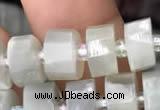 CRB2080 15.5 inches 7mm - 8mm faceted tyre grey moonstone beads