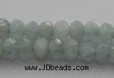 CRB217 15.5 inches 3*4mm faceted rondelle aquamarine beads